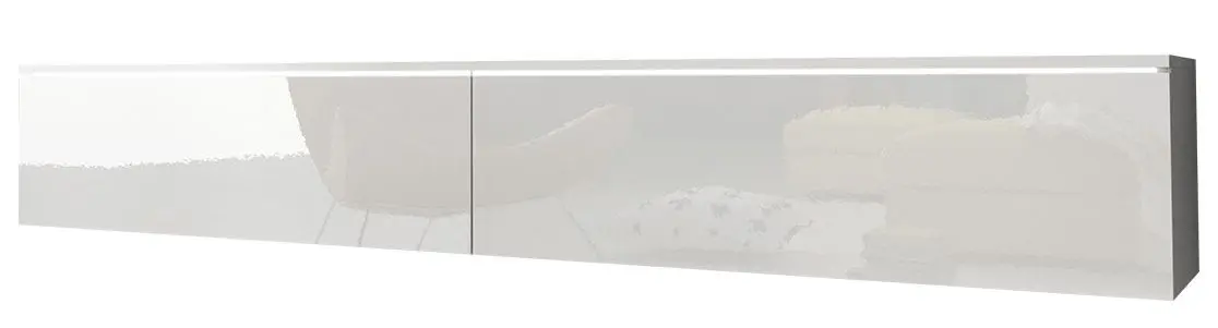 Tumba pentru TV Mirjan24 Dlone/Cabinet D cu iluminare LED 180 (White Gloss/White)
