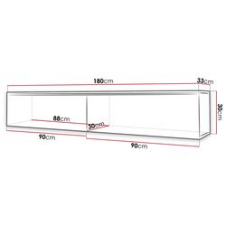 Тумба РТВ Mirjan24 Dlone/Cabinet D c LED подсветкой 180 (White Gloss/Wotan Oak) Thumb