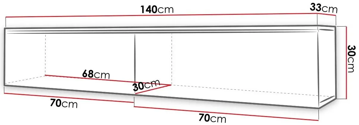 Tumba pentru TV Mirjan24 Dlone/D 140 cu iluminare LED (Black Gloss/Wotan Oak) - 2