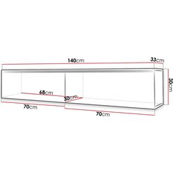 Тумба РТВ Mirjan24 Dlone/D 140 (Wotan Oak/Black Gloss) Thumb