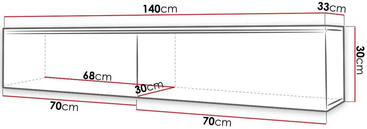 Тумба РТВ Mirjan24 Dlone/D 140 (Wotan Oak/Black Gloss) - 2