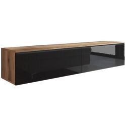 Тумба РТВ Mirjan24 Dlone/D 140 (Wotan Oak/Black Gloss) Thumb