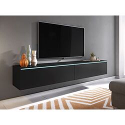 Tumba pentru TV Mirjan24 Dlone/D 180 cu iluminare LED (Black Graphite)