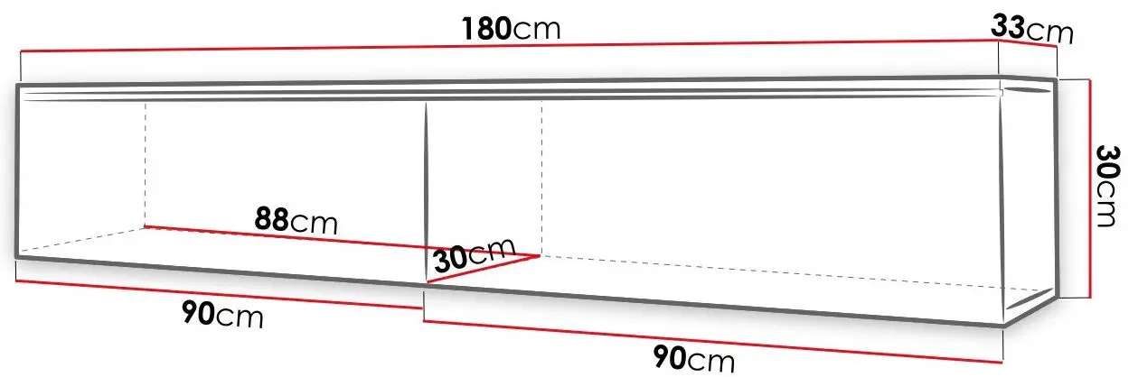 Тумба РТВ Mirjan24 Dlone/D 180 c LED подсветкой (Concrete) - 7