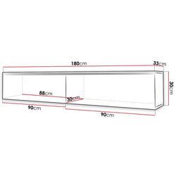 Tumba pentru TV Mirjan24 Dlone/D 180 cu iluminare LED (Gray Gloss/White) Thumb