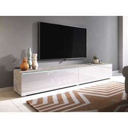 Тумба РТВ Mirjan24 Dlone/D 180 c LED подсветкой (White Gloss/Concrete) Thumb