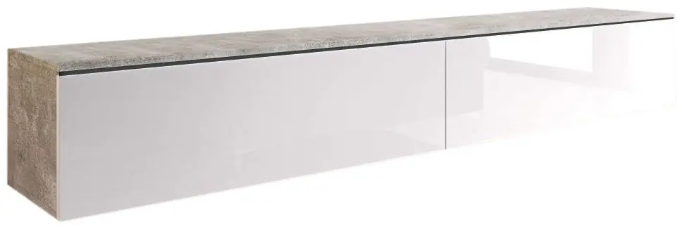 Тумба РТВ Mirjan24 Dlone/D 180 (White Gloss/Concrete) - 3