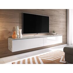 Тумба РТВ Mirjan24 Dlone/D 180 (White Gloss/Concrete)