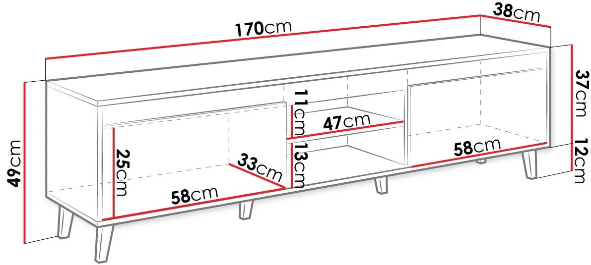 Tumba pentru TV Mirjan24 Elsie/Nord II (Wotan Oak/Anthracite)