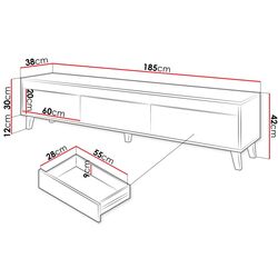 Tumba pentru TV Mirjan24 Elsie/Nord (Wotan Oak/Anthracite) Thumb