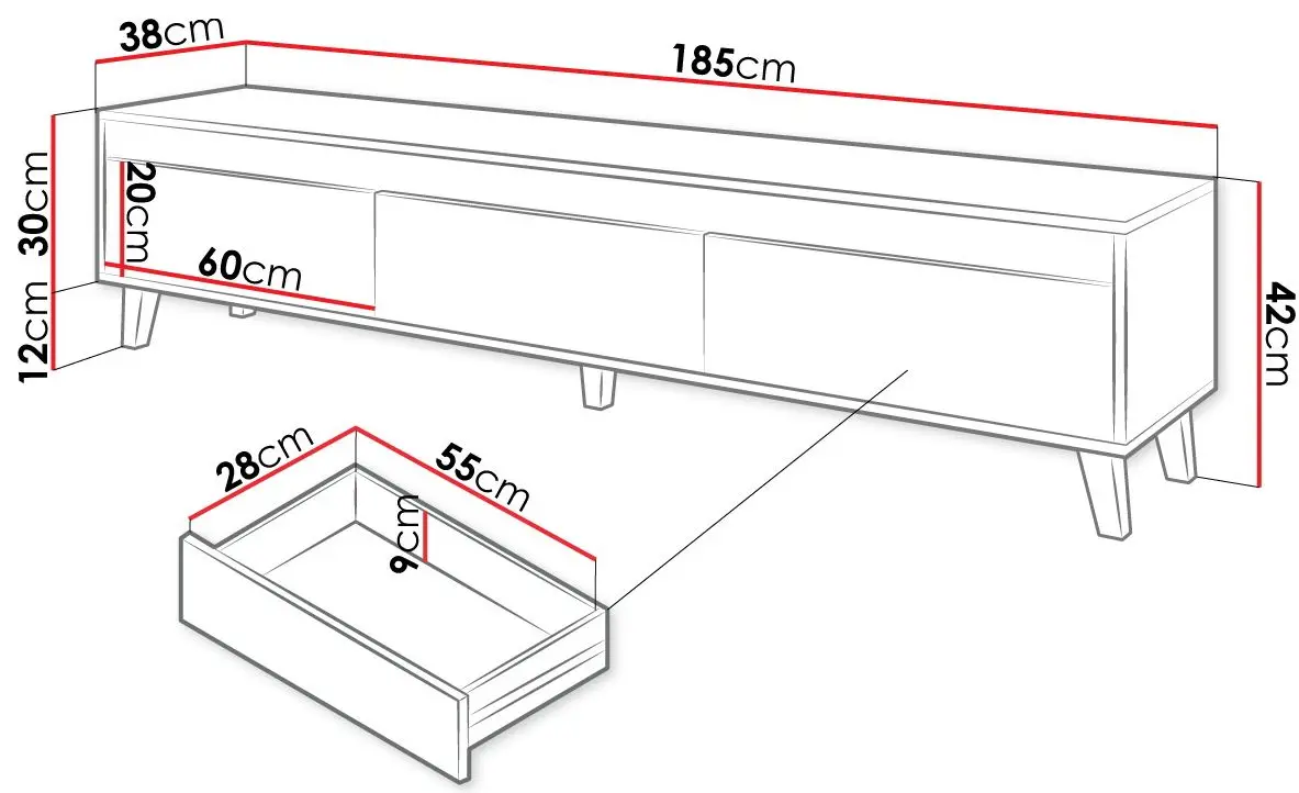 Tumba pentru TV Mirjan24 Elsie/Nord (Wotan Oak/Anthracite) - 5