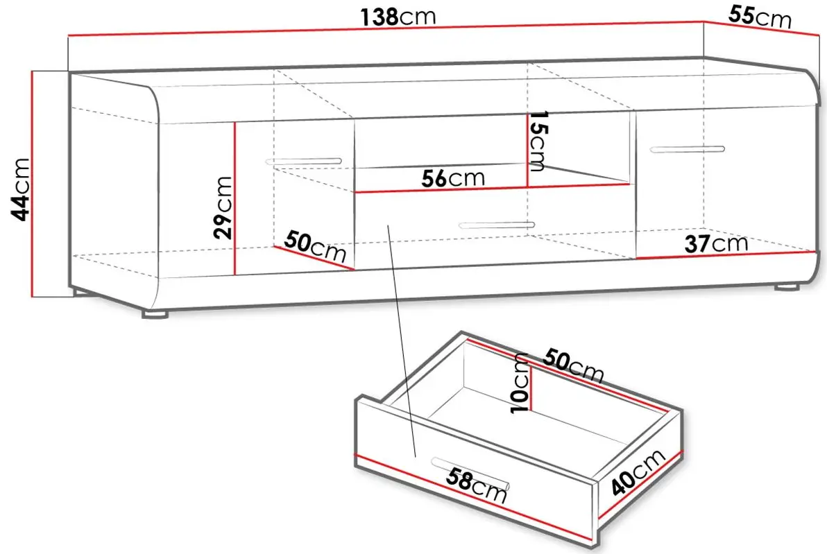 Tumba pentru TV Mirjan24 Emma/Link LI04 140 (Sonoma Oak) - 3
