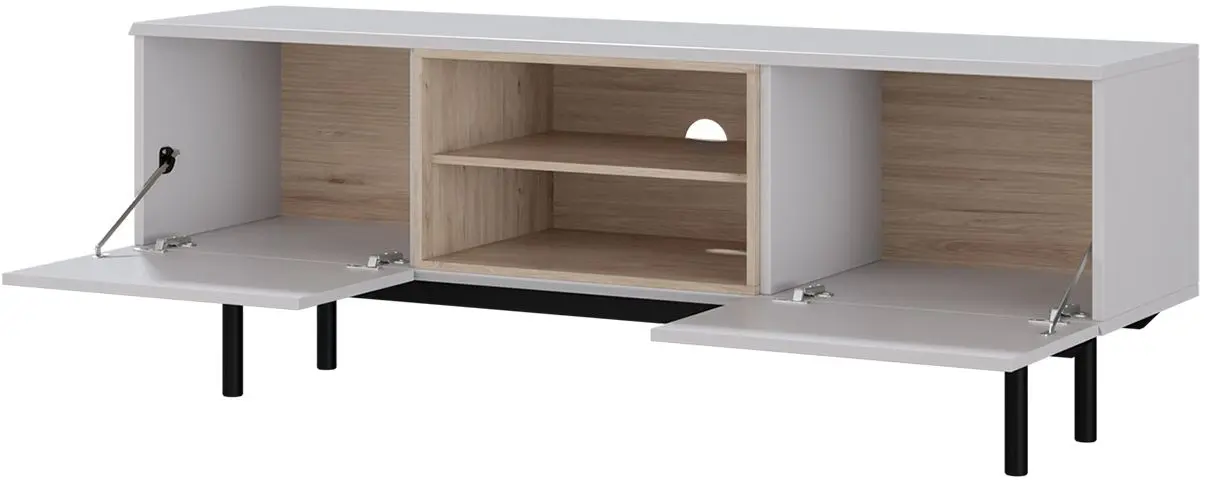 Tumba pentru TV Mirjan24 Francisco/Inox 150 (Gray/Jackson Hickory) - 2