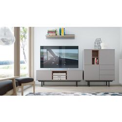 Tumba pentru TV Mirjan24 Francisco/Inox 150 (Gray/Jackson Hickory) Thumb