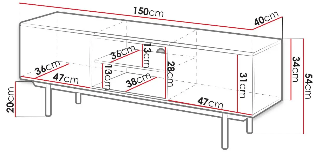 Tumba pentru TV Mirjan24 Francisco/Inox 150 (Gray/Jackson Hickory) - 4