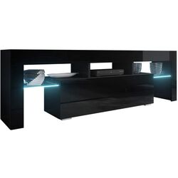 Тумба РТВ Mirjan24 Gordo/Toro 138 LED (Black/Black Gloss)