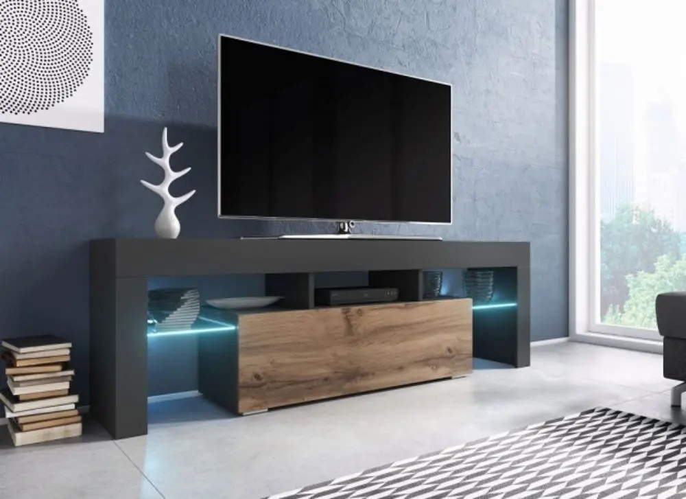 Тумба РТВ Mirjan24 Gordo/Toro 138 LED (Wotan Oak/Anthracite) - 2