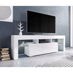 Tumba pentru TV Mirjan24 Gordo/Toro 138 (White/White Gloss) Thumb