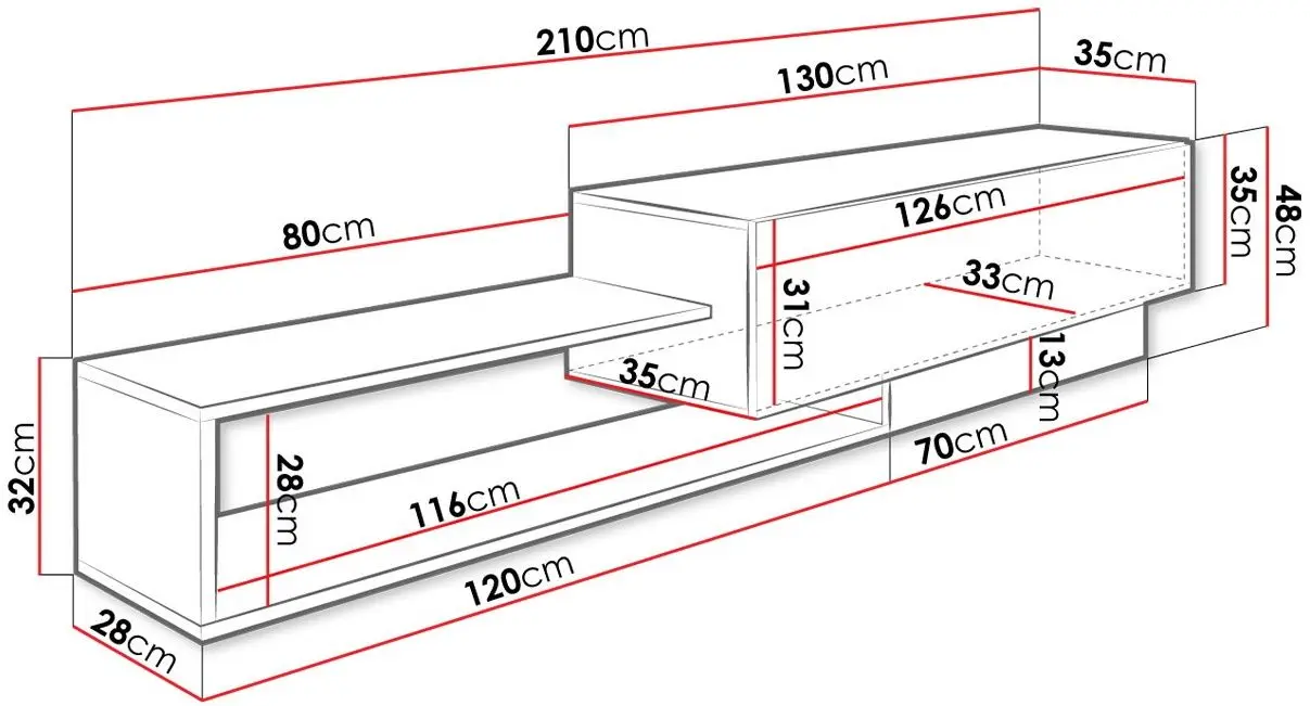 Tumba pentru TV Mirjan24 Karisom/Soniro (Wotan Oak/Black) - 2