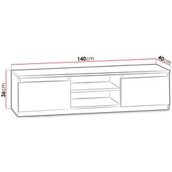 Tumba pentru TV Mirjan24 Kiosaki 140 (White) Thumb