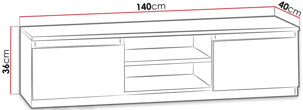 Tumba pentru TV Mirjan24 Kiosaki 140 (White) - 3