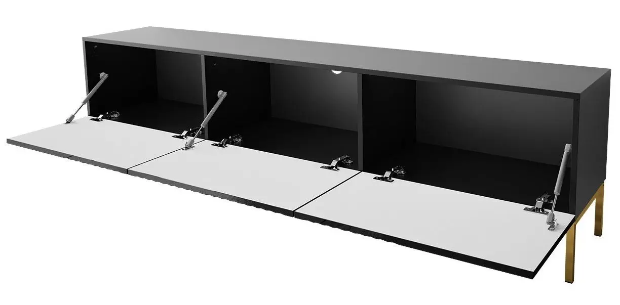 Tumba pentru TV Mirjan24 Madrielle 190/Exito 190 (Black/Black Gloss) - 3