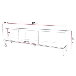 Tumba pentru TV Mirjan24 Madrielle 190/Exito 190 (Black/Black Gloss) Thumb