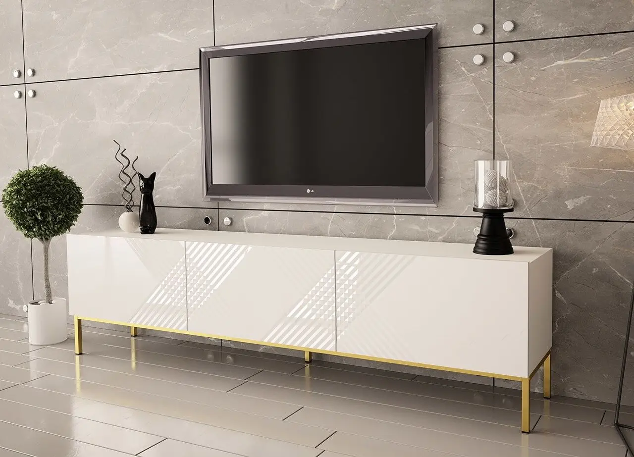 Tumba pentru TV Mirjan24 Madrielle 190/Exito 190 (White/White Gloss) - 2