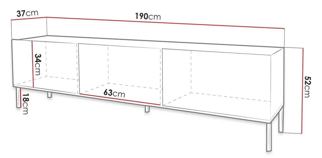 Tumba pentru TV Mirjan24 Madrielle 190/Exito 190 (White/White Gloss) - 4
