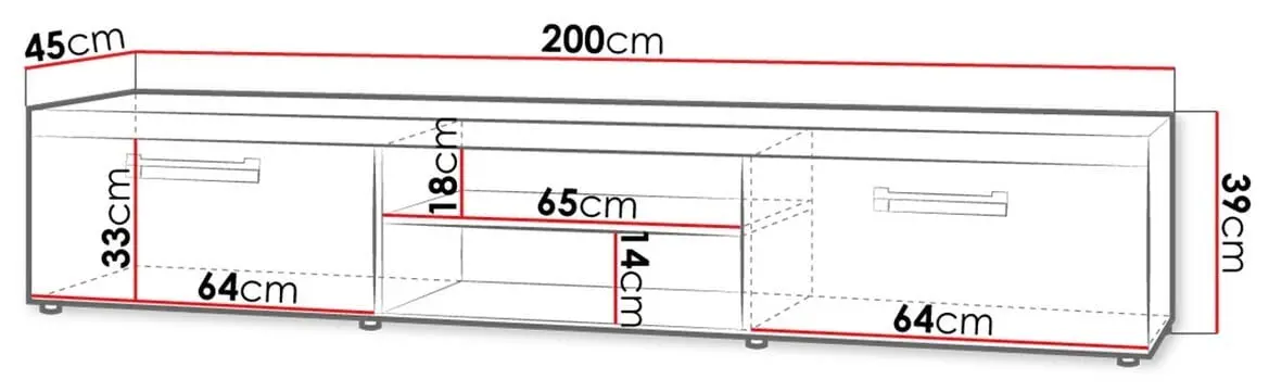 Tumba pentru TV Mirjan24 Mamba/Samba 8 (White/White Gloss) - 4