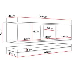 Тумба РТВ Mirjan24 Manitoba/Wizz (White/White Gloss) Thumb