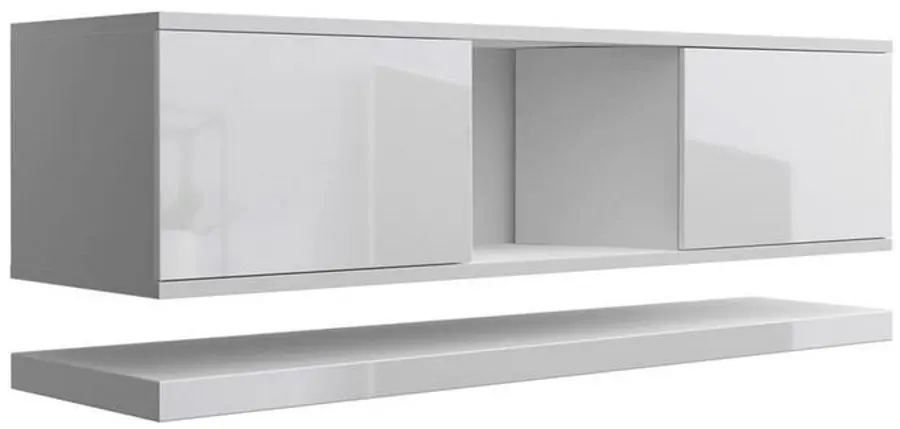 Тумба РТВ Mirjan24 Manitoba/Wizz (White/White Gloss)