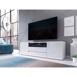 Tumba pentru TV Mirjan24 Maryland/Sound LED (White/White Gloss) Thumb