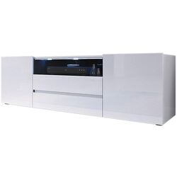 Tumba pentru TV Mirjan24 Maryland/Sound LED (White/White Gloss)