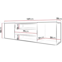 Tumba pentru TV Mirjan24 Maryland/Sound LED (White/White Gloss) Thumb