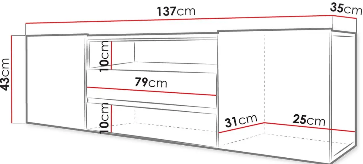 Tumba pentru TV Mirjan24 Maryland/Sound LED (White/White Gloss) - 3