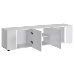 Tumba pentru TV Mirjan24 Metikone/Diss cu LED iluminare (White/White Gloss) Thumb