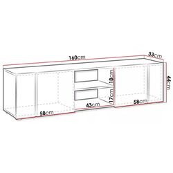 Tumba pentru TV Mirjan24 Metikone/Diss cu LED iluminare (White/White Gloss) Thumb