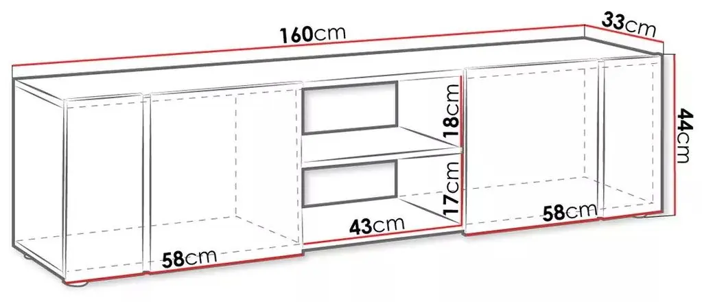Tumba pentru TV Mirjan24 Metikone/Diss cu LED iluminare (White/White Gloss) - 2