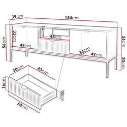Тумба РТВ Mirjan24 Mijano MRTV154/Nova 154 (Black/Gold) Thumb