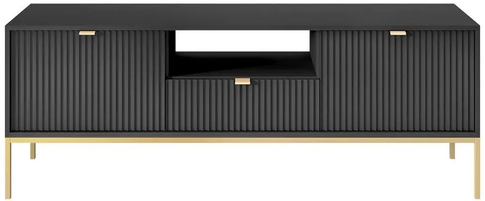 Тумба РТВ Mirjan24 Mijano MRTV154/Nova 154 (Black/Gold) - 3
