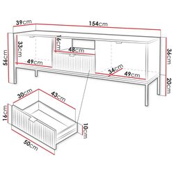 Тумба РТВ Mirjan24 Mijano MRTV154/Nova 154 (White/Gold) Thumb
