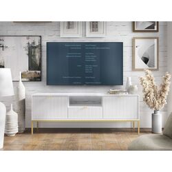Tumba pentru TV Mirjan24 Mijano MRTV154/Nova 154 (White/Gold)