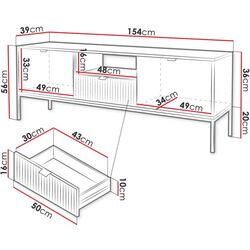 Тумба РТВ Mirjan24 Mijano MRTV154/Nova RTV154 (White) Thumb