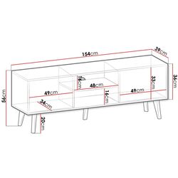 Тумба РТВ Mirjan24 Mostero MSRTV154/Willow (Artisan Oak/Black) Thumb