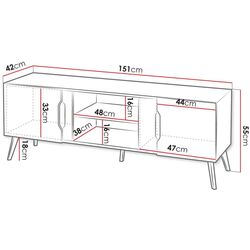 Тумба РТВ Mirjan24 Motez/Dazel 2D (Gray/Black) Thumb