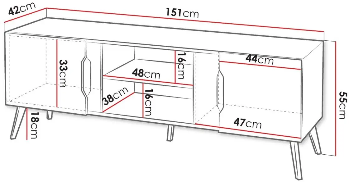 Тумба РТВ Mirjan24 Motez/Dazel 2D (Gray/Black) - 2