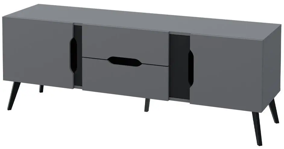 Тумба РТВ Mirjan24 Motez/Dazel 2D2S (Gray/Black) - 4