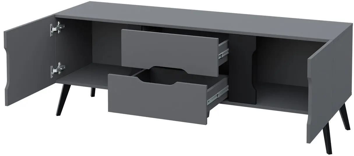 Тумба РТВ Mirjan24 Motez/Dazel 2D2S (Gray/Black) - 5
