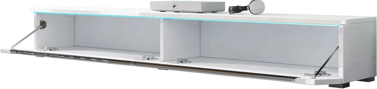 Тумба РТВ Mirjan24 Nadur/Duna I 180 c LED подсветкой (White/White Gloss) - 2